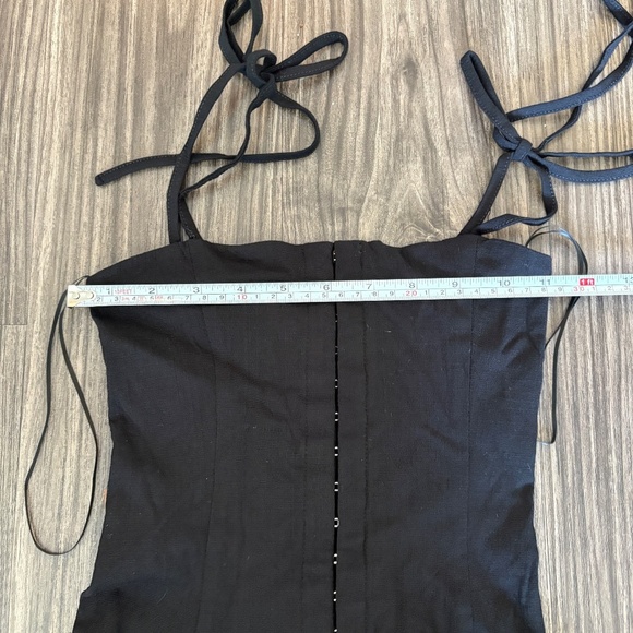 Windsor Dream Twirl Tie Strap Pleated A-Line Mini Dress Black Corset Detail - Picture 11 of 11